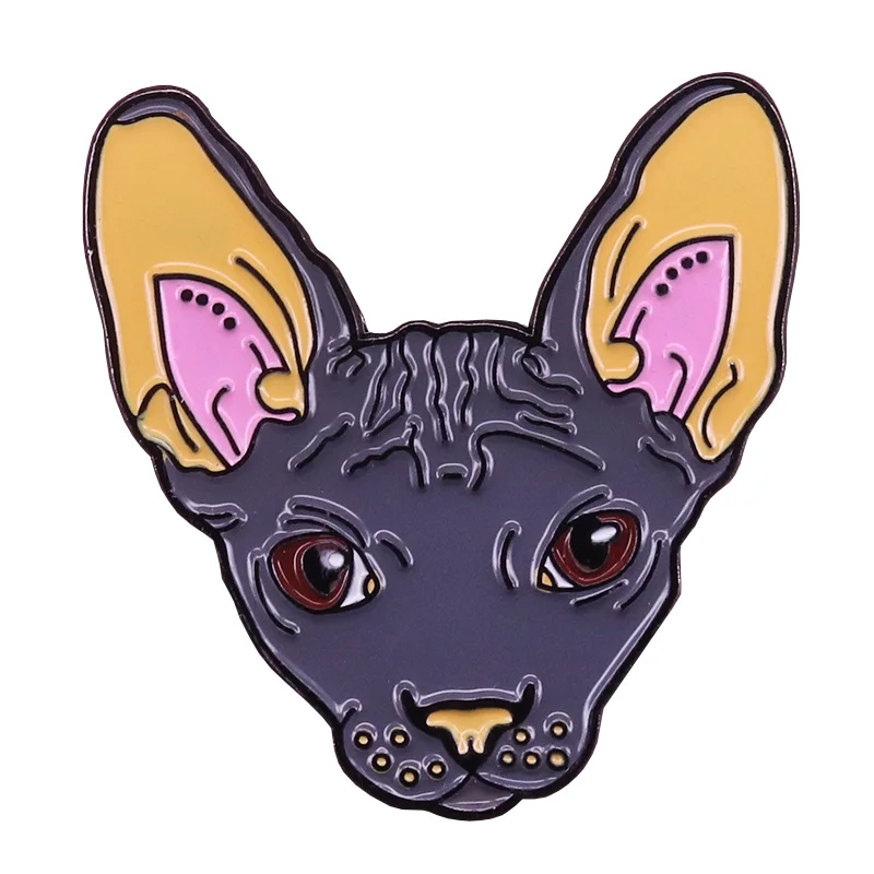 Брошь в виде кошачьей мордочки Sphynx Милая заколка для кошек значки с животными meow