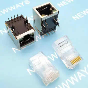 20PCS/Lot RJ45 Copper case network socket 59-8P8C with lamp and shield without filt and Crystal Head 8pin Combination packages
20PCS/Lot RJ45 Copper case network socket 59-8P8C with lamp and shield without filt and Crystal Head 8pin Combination packages