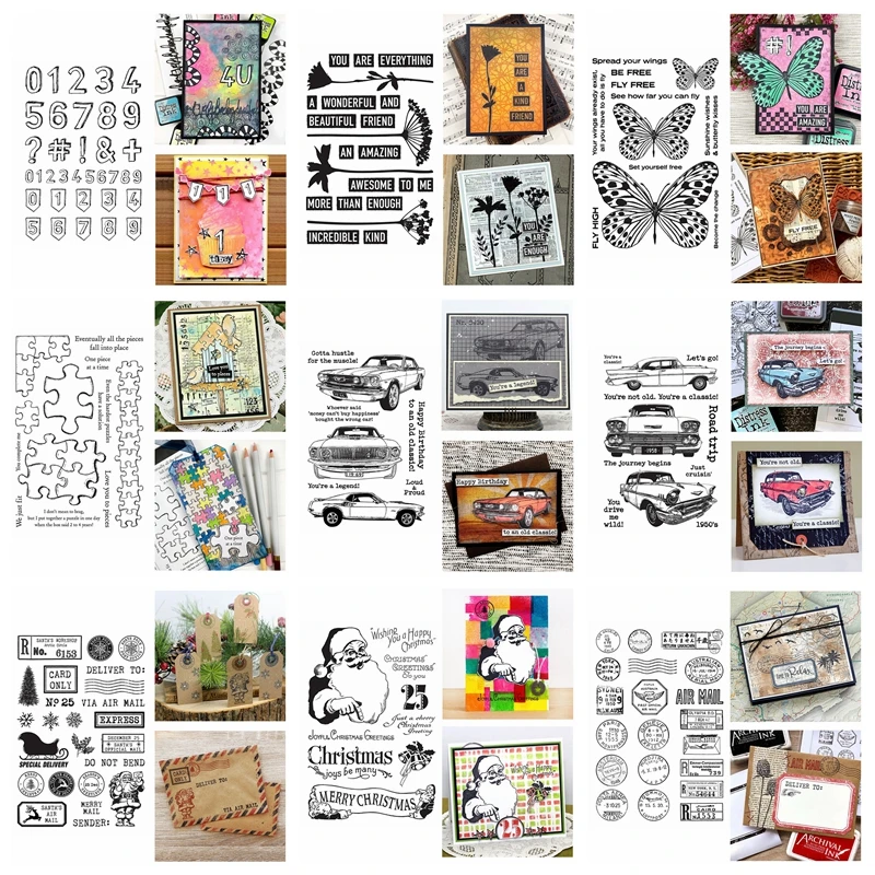 Clear Stamps Classic Car Santa Claus Merry Christmas Ornament Seal Puzzle Pieces Numbers Words Butterflies Dandelion DIY Craft
Clear Stamps Classic Car Santa Claus Merry Christmas Ornament Seal Puzzle Pieces Numbers Words Butterflies Dandelion DIY Craft