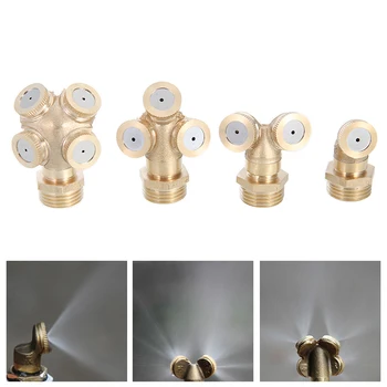 

1/2/3/4 Hole Misting Nozzle Hose Connector Brass Atomizing Spray Fitting Nebulizer Water Sprinklers Heads Garden Irrigation