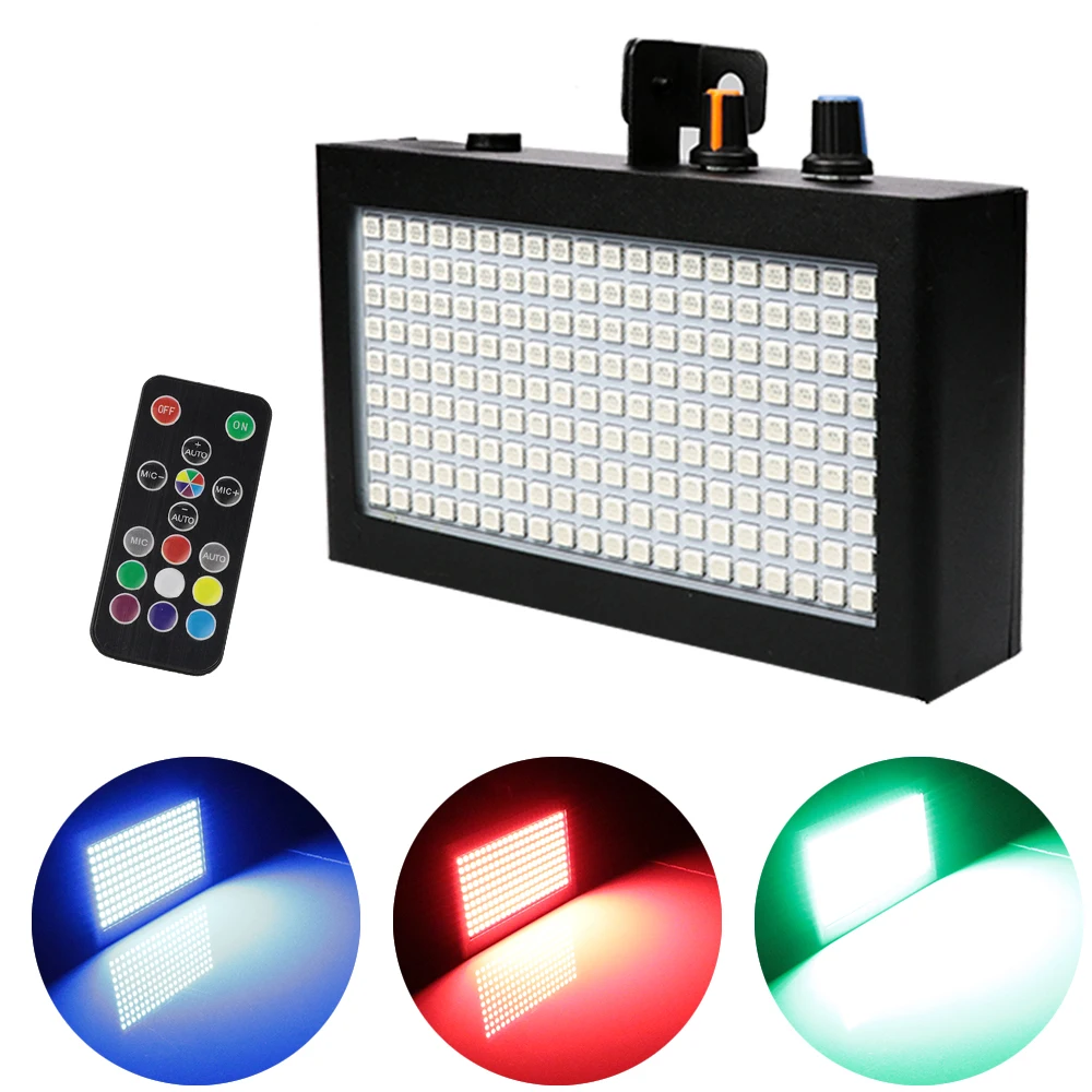

2021 New 180 LED RGB Mixed Flashing Stage Lights Sound Music Remote Control Strobe Disco Lights For DJ Bar Wedding Flash Lights