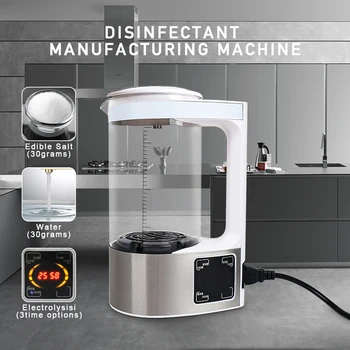 Portable Disinfection Liquid Making Machine, 2000ML Capacity Disinfectant Machine Self-Made Disinfection for Kitchens, Bathrooms 
Portable Disinfection Liquid Making Machine, 2000ML Capacity Disinfectant Machine Self-Made Disinfection for Kitchens, Bathrooms