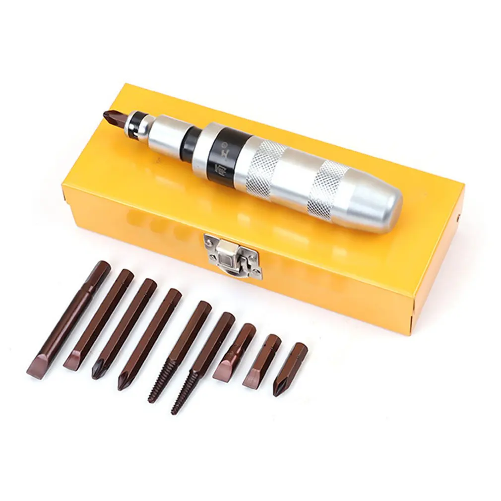 12pcs Professional Impact Screwdriver S2 Alloy Steel Bits Rust Screw Remover Manual Impact Tool with Non-slip Handle
12pcs Professional Impact Screwdriver S2 Alloy Steel Bits Rust Screw Remover Manual Impact Tool with Non-slip Handle