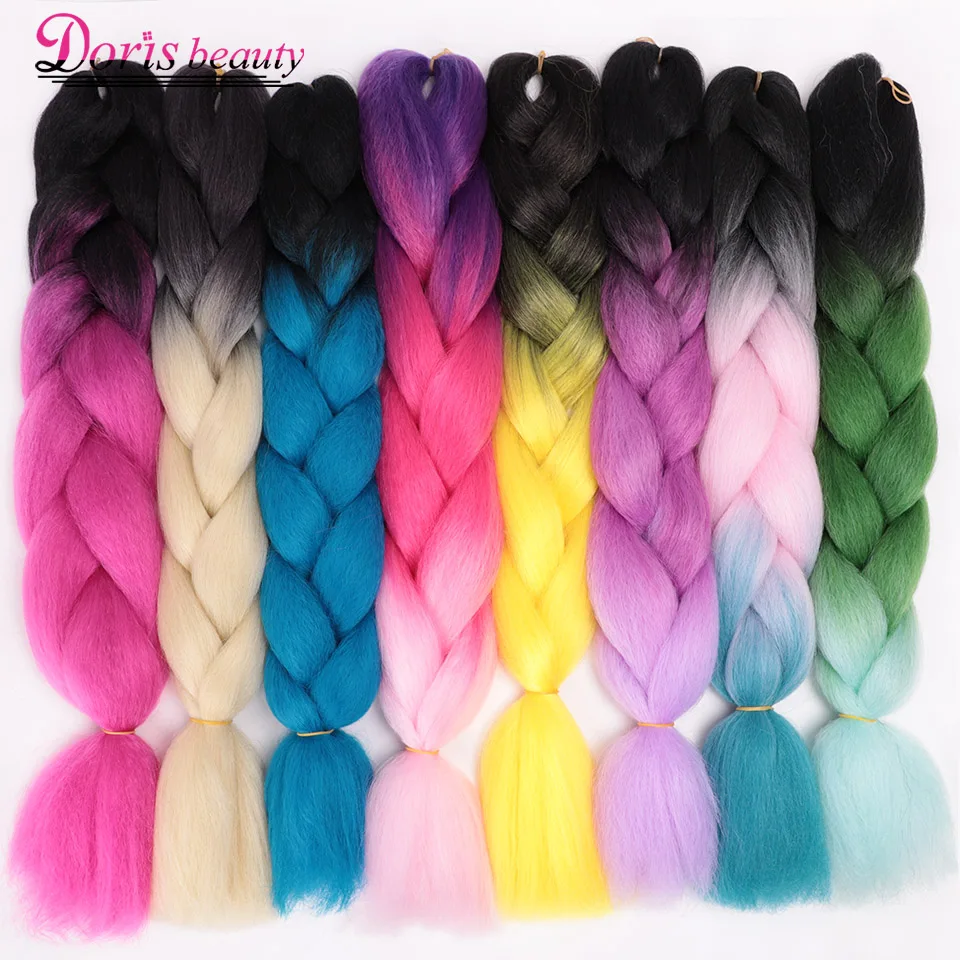 Doris beauty Ombre Jumbo Braids Synthetic Braiding Hair Crochet Braid 100g 24inch Hair Extension Pink Blue Green for Women
Doris beauty Ombre Jumbo Braids Synthetic Braiding Hair Crochet Braid 100g 24inch Hair Extension Pink Blue Green for Women