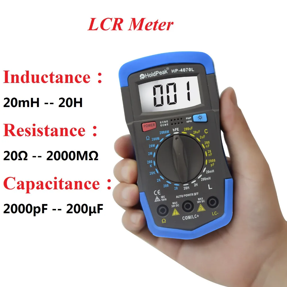 HoldPeak Digital Capacitance Meter ( LCR Meter ) Diagnostic-tool with LCD Backlight,HP-4070L
HoldPeak Digital Capacitance Meter ( LCR Meter ) Diagnostic-tool with LCD Backlight,HP-4070L