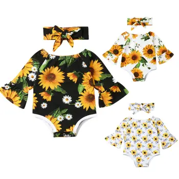 Newborn Infant Baby Girls Sumflower Ruffles Sleeve Bodysuit Romper Jumpsuit Outfits Long Sleeve Clothes 
Newborn Infant Baby Girls Sumflower Ruffles Sleeve Bodysuit Romper Jumpsuit Outfits Long Sleeve Clothes
