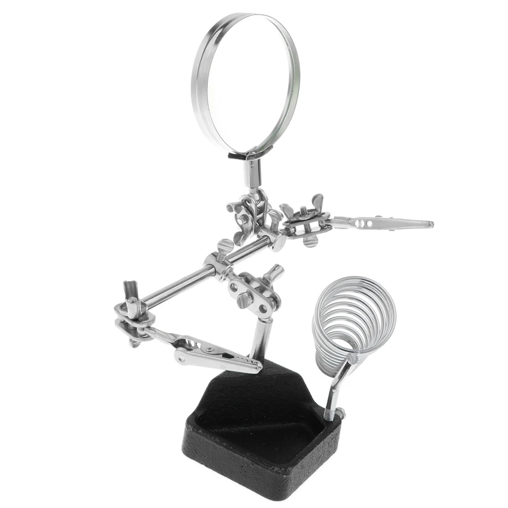 Helping Hand Repair Clamp Alligator Auxiliary Clip Magnifier W/ Spring Stand Helping Hand Repair Clamp Alligator Auxiliary Clip Magnifier W/ Spring Stand