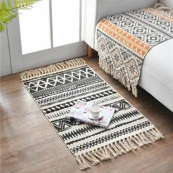 Retro Bohemian Hand Woven Cotton Linen Carpet Rug Bedside Rug Geometric Floor Mat Living Room Bedroom Carpet Home Decor
Retro Bohemian Hand Woven Cotton Linen Carpet Rug Bedside Rug Geometric Floor Mat Living Room Bedroom Carpet Home Decor