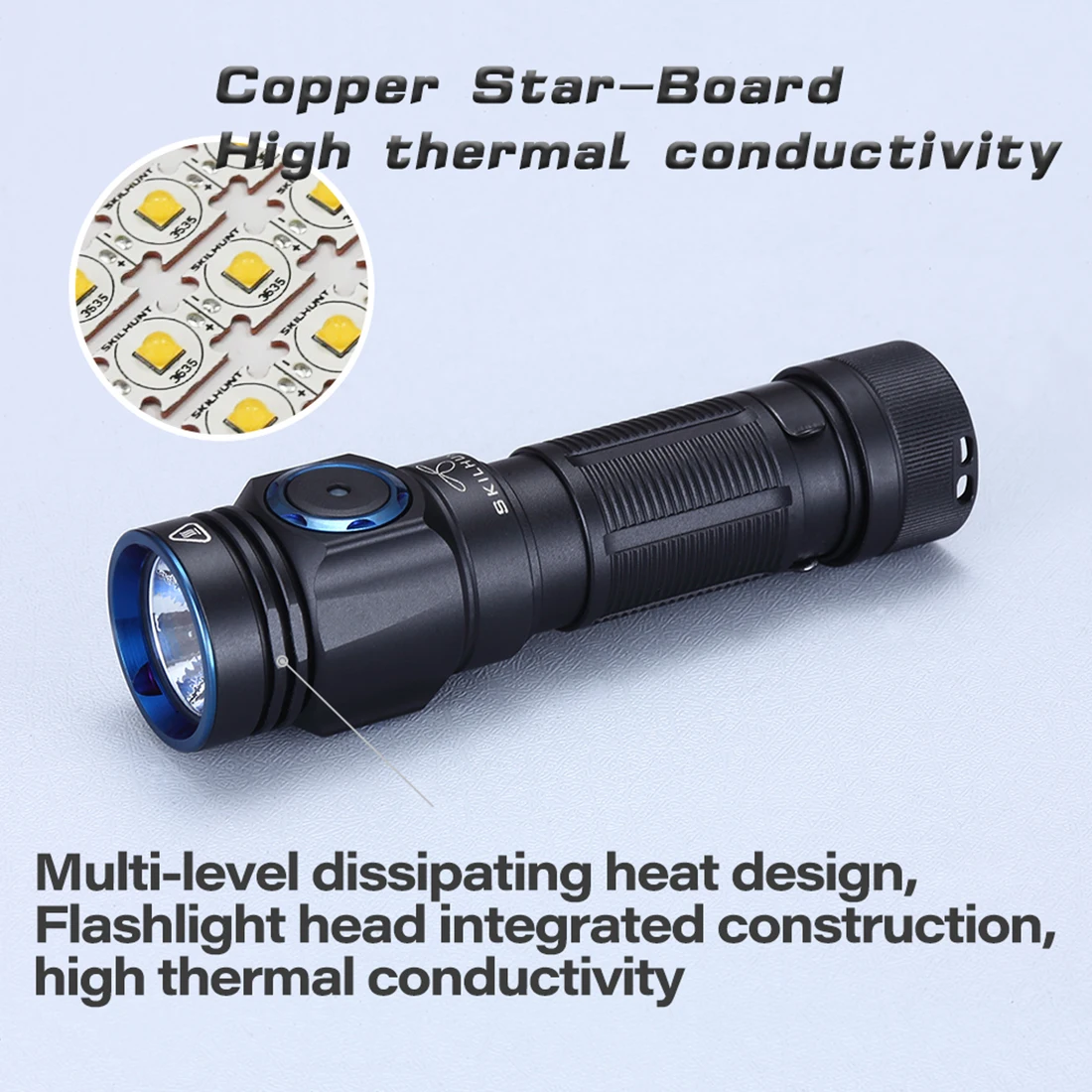 SKILHUNT M150 750 Lumens USB Magnetic Rechargeable Waterproof Flashlight With Battery - Cool White Light
SKILHUNT M150 750 Lumens USB Magnetic Rechargeable Waterproof Flashlight With Battery - Cool White Light