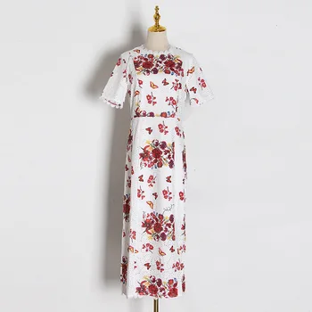 HIGH QUALITY Newest 2020 Designer Runway Dress Women's Short Sleeve Embroidery Floral Mid-calf Dress
HIGH QUALITY Newest 2020 Designer Runway Dress Women's Short Sleeve Embroidery Floral Mid-calf Dress