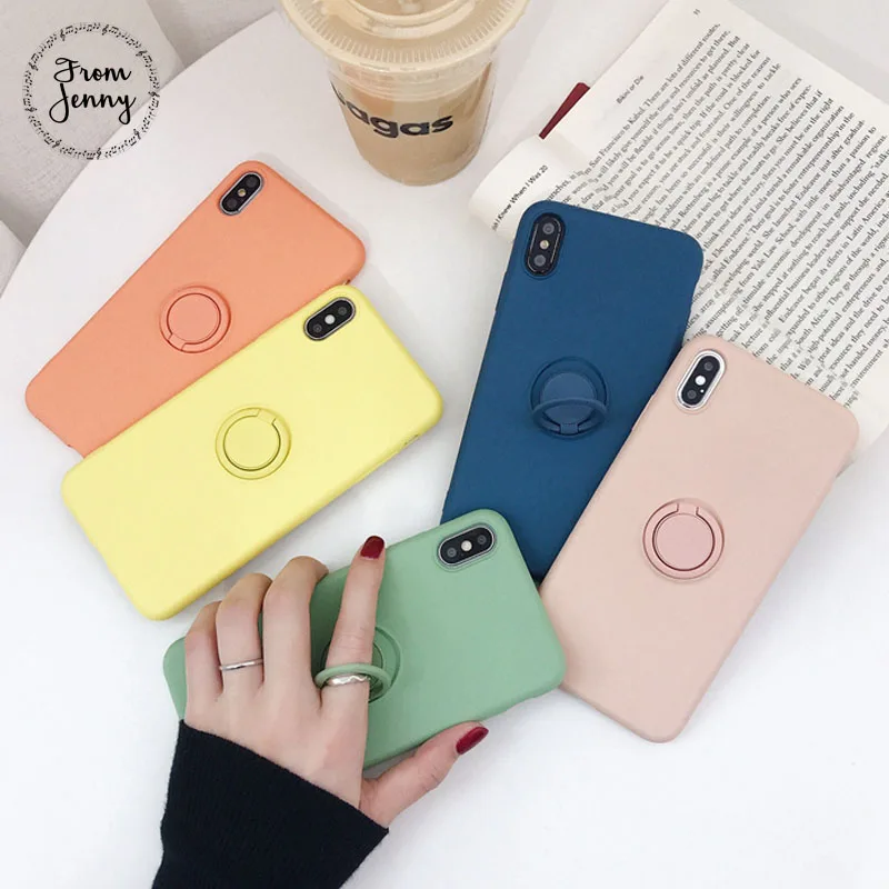 From Jenny Solid color ring bracket for iPhone x xr xs max 6 6s 7 8 Plus simple phone TPU protection soft case
From Jenny Solid color ring bracket for iPhone x xr xs max 6 6s 7 8 Plus simple phone TPU protection soft case