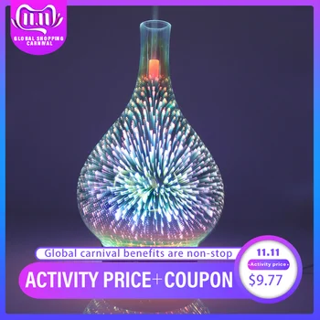Aromatherapy machine 3D glass ultrasonic humidifier air disinfection purifier 7 color LED light Automatic shutdown without water 
Aromatherapy machine 3D glass ultrasonic humidifier air disinfection purifier 7 color LED light Automatic shutdown without water
