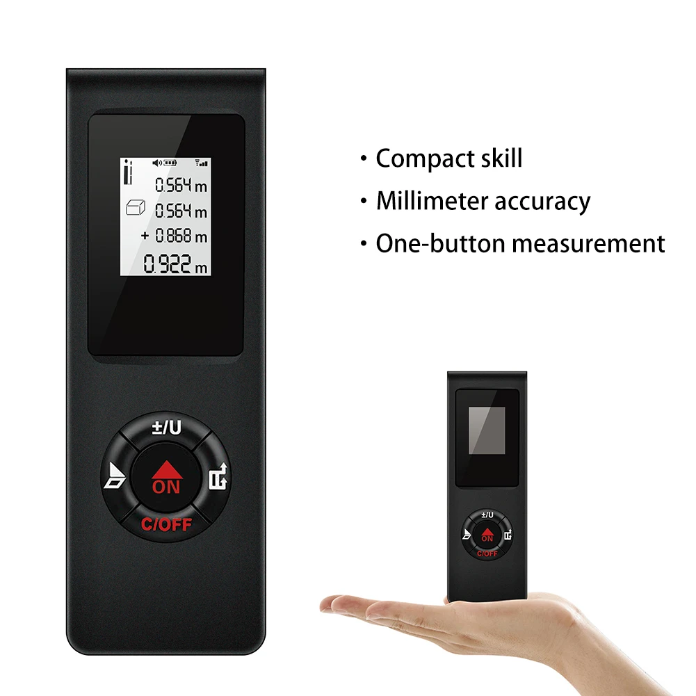 Distance Meter Mini USB Rechargeable Range Finder Digital Measure Meter for Volume Area Pythagorean Measurement
Distance Meter Mini USB Rechargeable Range Finder Digital Measure Meter for Volume Area Pythagorean Measurement