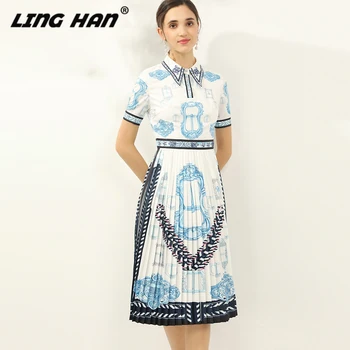 LINGHAN Designer Women Spring Summer 2020 Color Hit Print Diamonds Short Sleeve Dress Dresses
LINGHAN Designer Women Spring Summer 2020 Color Hit Print Diamonds Short Sleeve Dress Dresses