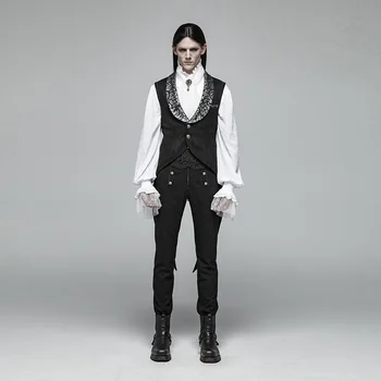 PUNK RAVE Men's Gothic Swallow Tail Vest Dark Pattern Metal Jacquard Retro Formal Evening Dinner Black Ssleeveless Waistcoat
PUNK RAVE Men's Gothic Swallow Tail Vest Dark Pattern Metal Jacquard Retro Formal Evening Dinner Black Ssleeveless Waistcoat
