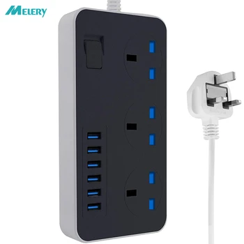 Portable Power Strips Surge Protection Switch 3 Way Outlets Extension Lead UK Electric Plug Socket USB Charger Adapter 2m Cord
Portable Power Strips Surge Protection Switch 3 Way Outlets Extension Lead UK Electric Plug Socket USB Charger Adapter 2m Cord