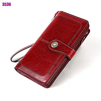 Leather wallet 2019 new retro oil wax leather ladies long wallet RFID multi-function clutch
Leather wallet 2019 new retro oil wax leather ladies long wallet RFID multi-function clutch