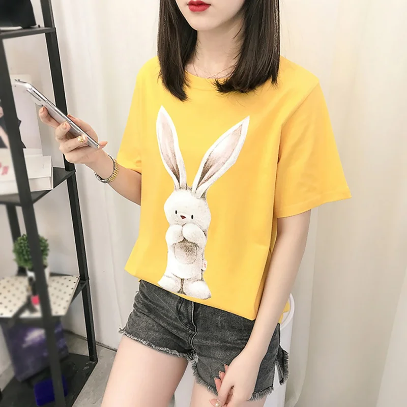 2019 Summer Women's Casual Round Neck Letter Print Pattern Tees Short Sleeve Loose Pullover Cotton Simple Female T-Shirt 
2019 Summer Women's Casual Round Neck Letter Print Pattern Tees Short Sleeve Loose Pullover Cotton Simple Female T-Shirt