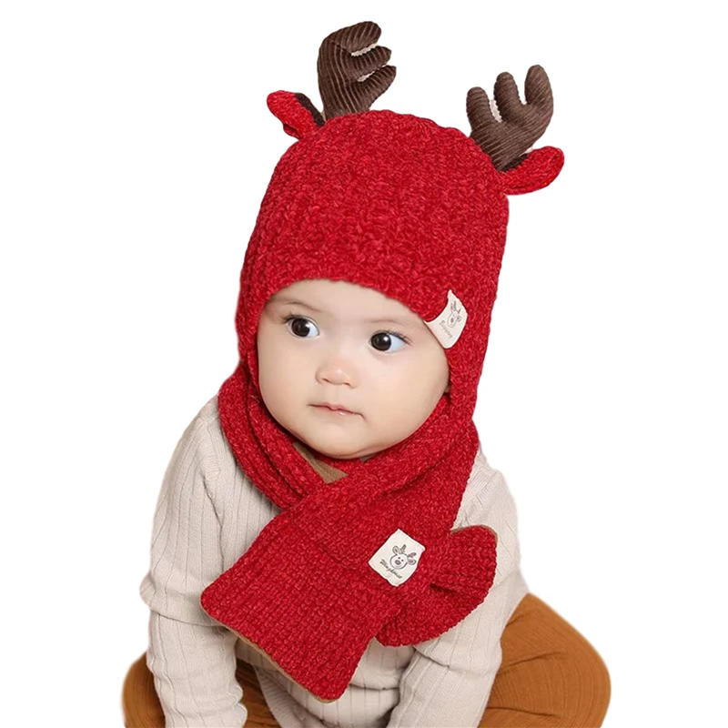 Hot Sale Xmas Hat Baby Knit Hat and Scarf Set Soft Winter Warm Deer Antlers Beanie Cap with Neck Warmer Set for Girls Boys
Hot Sale Xmas Hat Baby Knit Hat and Scarf Set Soft Winter Warm Deer Antlers Beanie Cap with Neck Warmer Set for Girls Boys