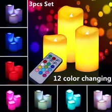 3Pcs Set LED Multicolor Flameless Electronic Candles Tea Light Outdoor & Indoor Candles Night Light Birthday Wedding Decoration
3Pcs Set LED Multicolor Flameless Electronic Candles Tea Light Outdoor & Indoor Candles Night Light Birthday Wedding Decoration