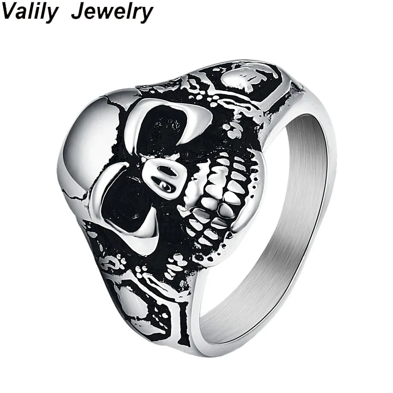 Valily Punk Skull Ring Vintage Silver Skeleton Ring for Men Stainless Steel Hiphop Finger Band Rings Jewelry dropshipping
Valily Punk Skull Ring Vintage Silver Skeleton Ring for Men Stainless Steel Hiphop Finger Band Rings Jewelry dropshipping