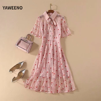 Yaweeno Designer Luxury Runway High End Lace Embroidery Party Summer Dresses Women Fashion Lapel Diamonds Button Midi Dress
Yaweeno Designer Luxury Runway High End Lace Embroidery Party Summer Dresses Women Fashion Lapel Diamonds Button Midi Dress