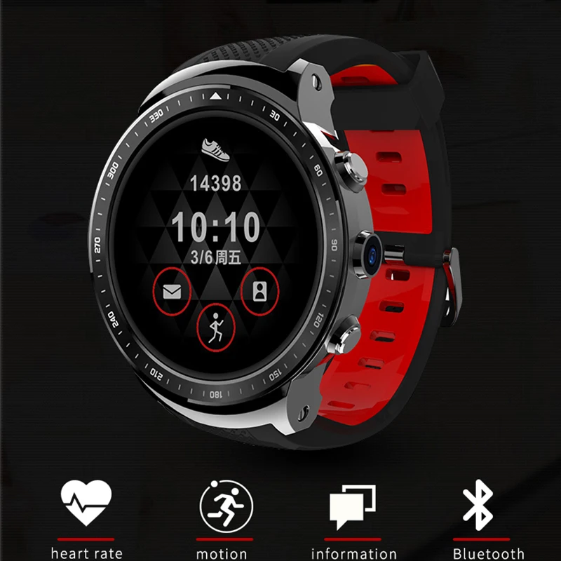 

heart rate sports man Smartwatch Phone 3G Smart Watch Android 5.1 1.53 inch Round Smart Bracelet GPS MTK6580 Quad Core 1GB 16GB