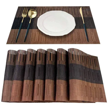 Placemat, 8 Woven Vinyl Placemats Per Group, Bamboo PVC Insulation Mat Meal Suitable for Kitchen Table
Placemat, 8 Woven Vinyl Placemats Per Group, Bamboo PVC Insulation Mat Meal Suitable for Kitchen Table