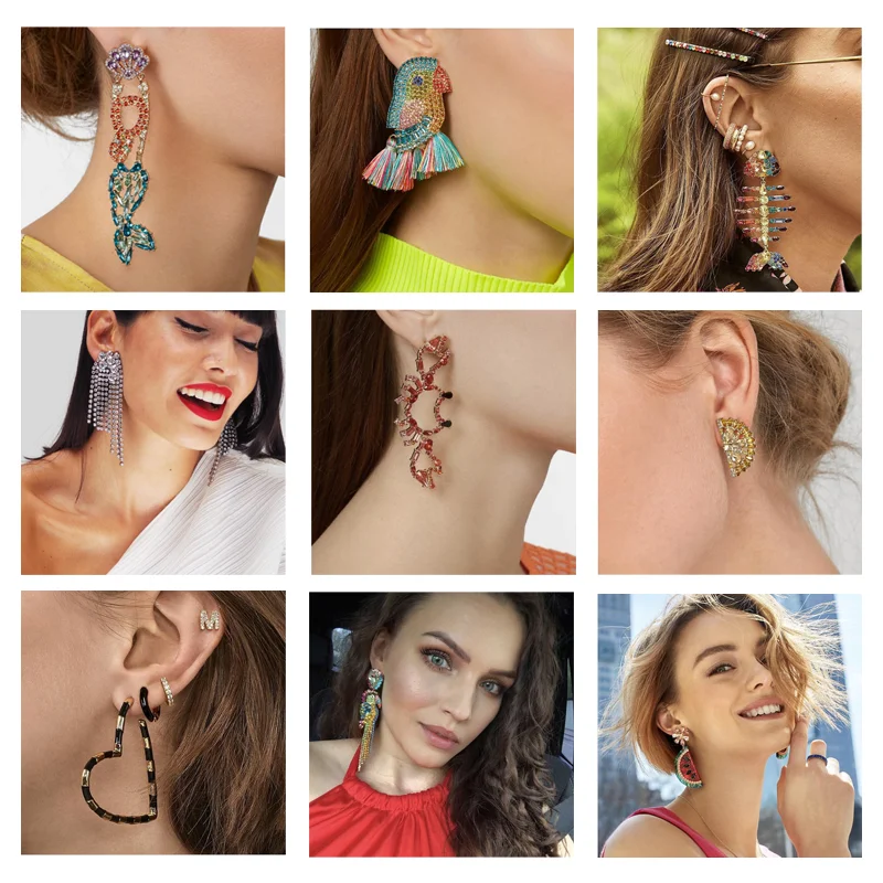 Luxury Women Colorful Crystal Drop Earring New Za Earrings DIY Rhinestone Bird Fish Parrots Crab Mermaid Party Gifts
Luxury Women Colorful Crystal Drop Earring New Za Earrings DIY Rhinestone Bird Fish Parrots Crab Mermaid Party Gifts