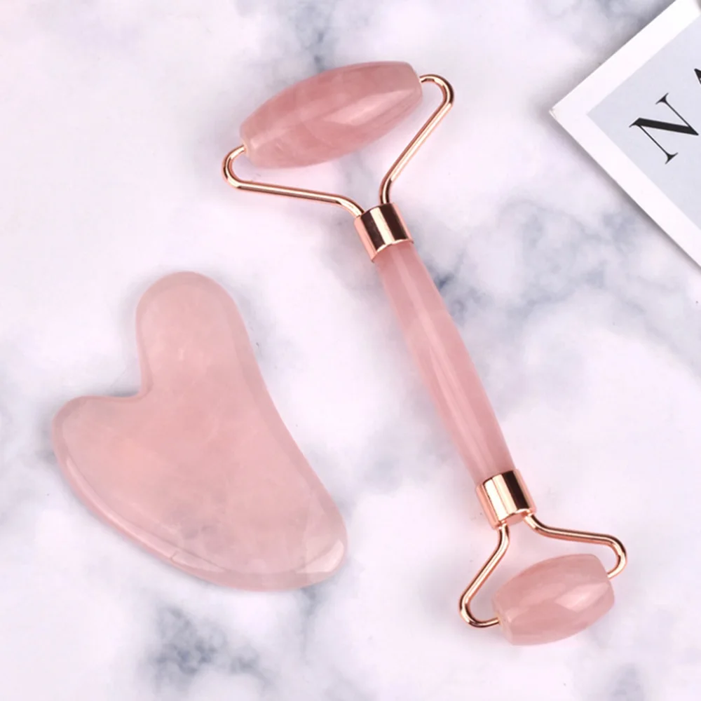 New Slimming Face Massager Lifting Tool Rose Quartz Roller Natural Jade Facial Massage Roller Stone Skin Massage Beauty Care Set
New Slimming Face Massager Lifting Tool Rose Quartz Roller Natural Jade Facial Massage Roller Stone Skin Massage Beauty Care Set