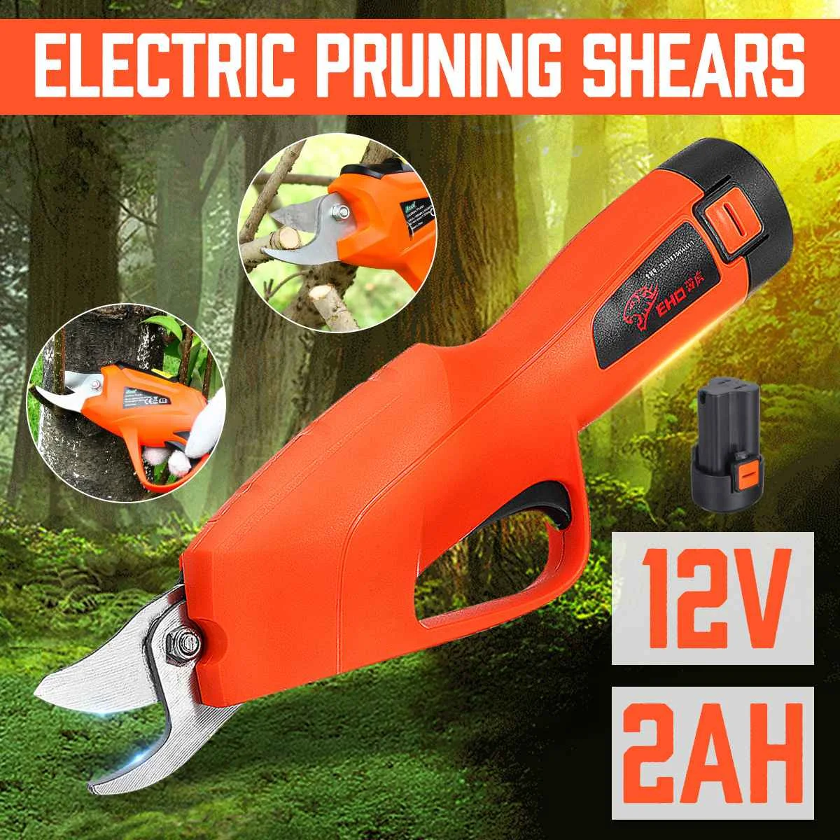 12V Cordless Rechargeable Power Pruner Tree Trimmers Secateurs Cutting Scissors Electric Pruning Branches Scissors with batter
12V Cordless Rechargeable Power Pruner Tree Trimmers Secateurs Cutting Scissors Electric Pruning Branches Scissors with batter