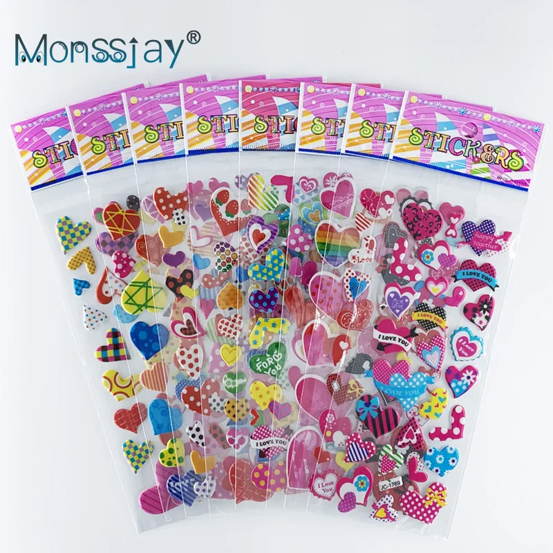 8 Sheets/Set Love Heart Shape 3D Stickers for Kids Girls Beautiful Kawaii DIY Puffy Bubble Stickers Laptop Bedroom Decoration
8 Sheets/Set Love Heart Shape 3D Stickers for Kids Girls Beautiful Kawaii DIY Puffy Bubble Stickers Laptop Bedroom Decoration