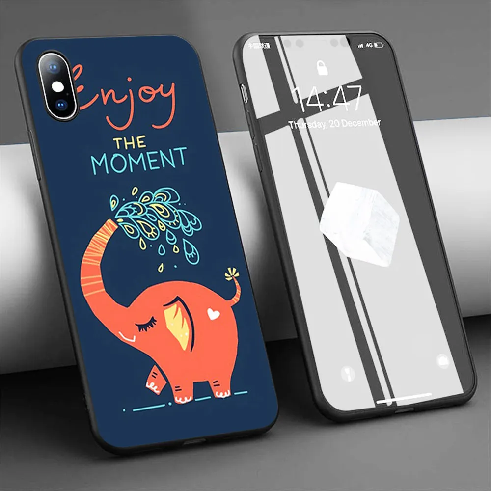 Мягкий силиконовый чехол Coque с изображением слона для iPhone 11 Pro Max X 5S 6 6S XR XS 7 8 Plus