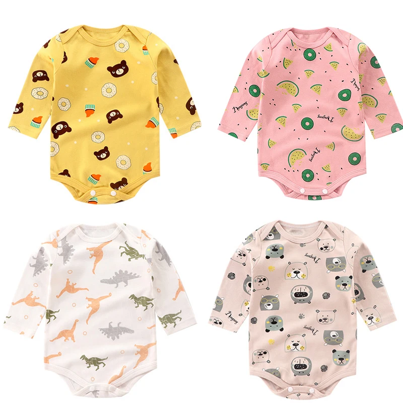 

NEW 0M-24M Newborn Baby Romper Infant Cotton Long Sleeve Baby Girl Clothes Boy Cute Print Bodysuits Crawling Baby Clothing