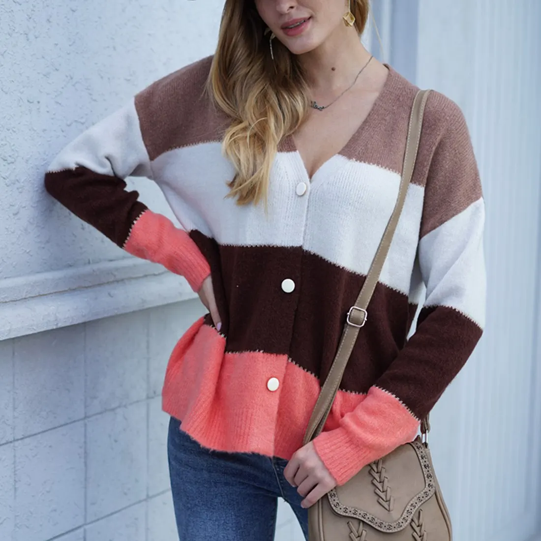 Sweater Cardigans Women Soft Autumn V-Neck Chic Striped Patchwork Sweater Coats Daily Tops Female Harajuku Knitwear
Sweater Cardigans Women Soft Autumn V-Neck Chic Striped Patchwork Sweater Coats Daily Tops Female Harajuku Knitwear