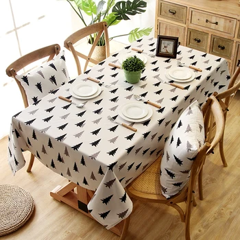 Nordic style Cotton Linen Tablecloth Black Christmas Tree Pattern Dust-proof Table cloth Wedding Banquet Rectangular Cover cloth
Nordic style Cotton Linen Tablecloth Black Christmas Tree Pattern Dust-proof Table cloth Wedding Banquet Rectangular Cover cloth