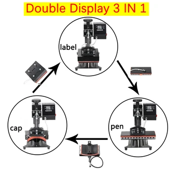 NEW 3 in 1 Digital Double Display Pen Printing Machine Cap Heat Press Machine 15x15CM Logo DIY Sublimation Machine Label Printer
NEW 3 in 1 Digital Double Display Pen Printing Machine Cap Heat Press Machine 15x15CM Logo DIY Sublimation Machine Label Printer