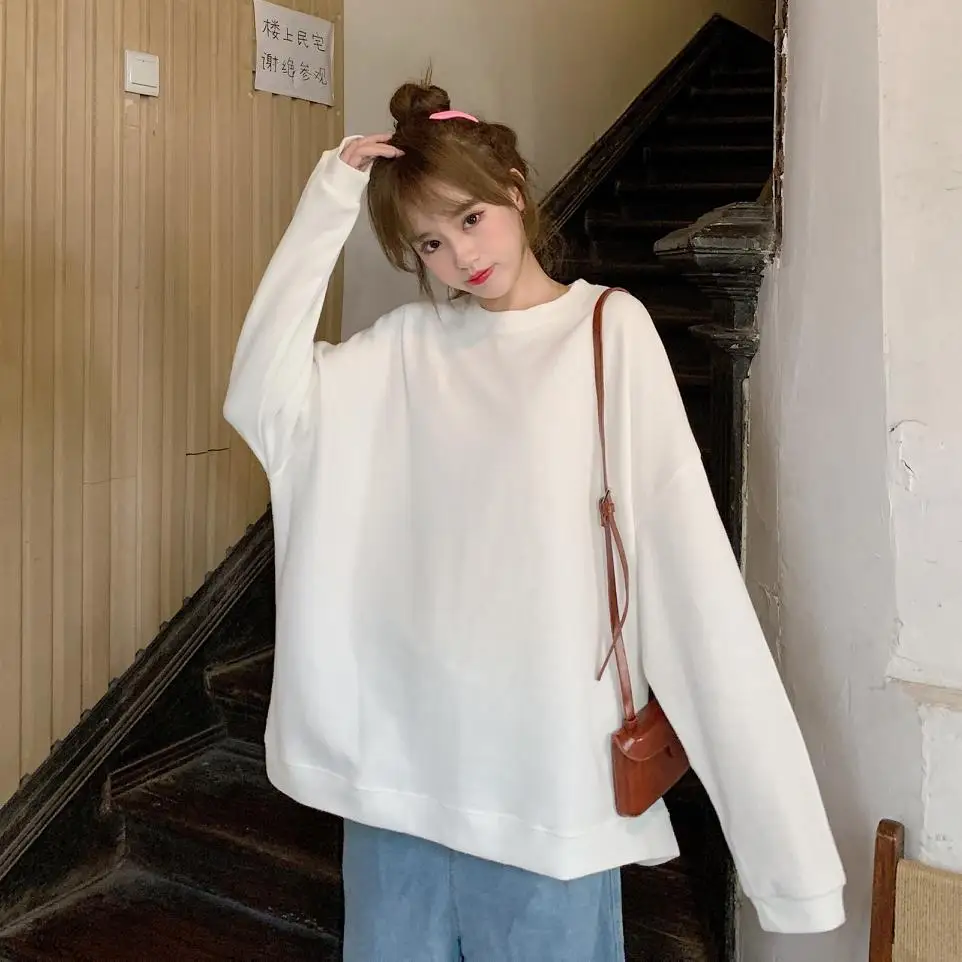 Autumn Women's Solid Color Loose Casual Korean Style Long-Sleeved Round Neck Pullover
Autumn Women's Solid Color Loose Casual Korean Style Long-Sleeved Round Neck Pullover