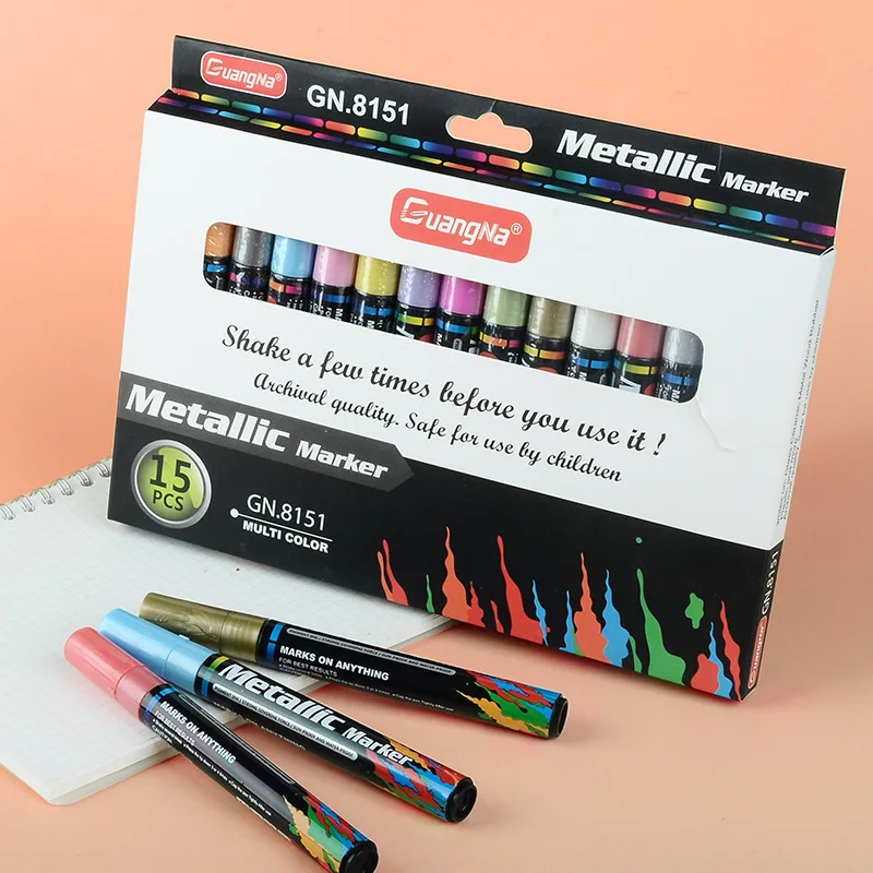GN 4/8/15/20/24Pcs Set Metal color Oil-based Paint Marker Pens 3.0mm DIY Black card ceramic Craftwork Pen painting Art Supplies
GN 4/8/15/20/24Pcs Set Metal color Oil-based Paint Marker Pens 3.0mm DIY Black card ceramic Craftwork Pen painting Art Supplies