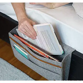 Bedside Caddy Pocket Home Sofa Bedside Desk Felt Hanging Storage Organizer Bag Holder with 5 Small Pockets for Organizing Books
Bedside Caddy Pocket Home Sofa Bedside Desk Felt Hanging Storage Organizer Bag Holder with 5 Small Pockets for Organizing Books