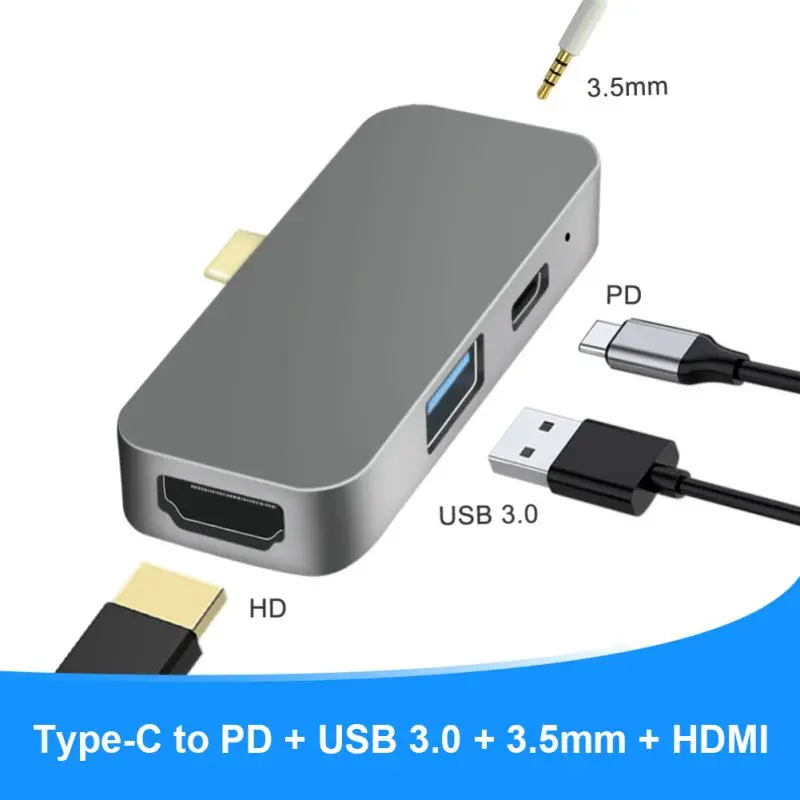 Type-C USB C Hub For IPad Pro 4 In 1 PD USB3.0 HDMI 3.5mm Headphone Jack Adapter for Macbook Samsung Galaxy S9 For Nintendo
Type-C USB C Hub For IPad Pro 4 In 1 PD USB3.0 HDMI 3.5mm Headphone Jack Adapter for Macbook Samsung Galaxy S9 For Nintendo