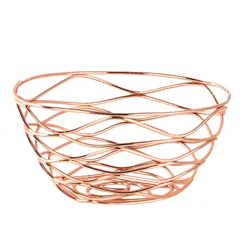 Iron Fruit Basket Holder Storage Snack Basket Household Tea Table Fruit Basket for Home Dining Table Decor (Rose Gold) 
Iron Fruit Basket Holder Storage Snack Basket Household Tea Table Fruit Basket for Home Dining Table Decor (Rose Gold)