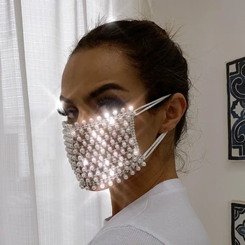 2020 Shiny Sexy Rhinestone Pearl Face Mask Decor For Women Girl Bling Elasticity Crystal Cover Jewelry Cosplay Party Show Gift
2020 Shiny Sexy Rhinestone Pearl Face Mask Decor For Women Girl Bling Elasticity Crystal Cover Jewelry Cosplay Party Show Gift