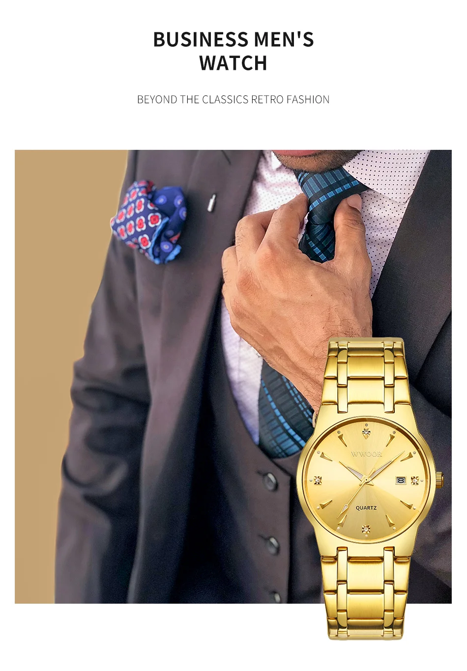 WWOOR Luxury Wrist Watch Men