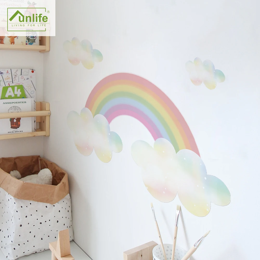Funlife®Радужные обои Dream наклейки для детской комнаты съемные экологически чистые