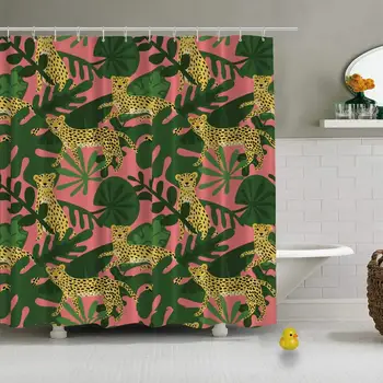 Seamless Pattern Cute Cartoon Leopards Tropical Vector Decorative Shower Curtain for Guest Suite,79''L x 72''W
Seamless Pattern Cute Cartoon Leopards Tropical Vector Decorative Shower Curtain for Guest Suite,79''L x 72''W