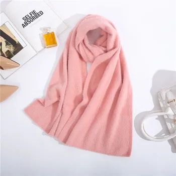 New solid color thickened mink like scarf Bib girl in autumn and winter 2019a01 
New solid color thickened mink like scarf Bib girl in autumn and winter 2019a01