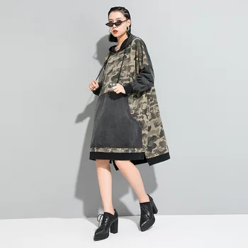 Baggy Knitted Cowboy Hooded dresses women Long sleeves loose dresses Casual Dress Pocket Big sizes Camouflage Patchwork Vestidos
Baggy Knitted Cowboy Hooded dresses women Long sleeves loose dresses Casual Dress Pocket Big sizes Camouflage Patchwork Vestidos