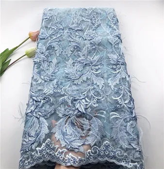 New sky blue African Lace Fabric Embroidered Nigerian Guipure for Wedding High Quality 2019 French Tulle Lace Fabric with feathe
New sky blue African Lace Fabric Embroidered Nigerian Guipure for Wedding High Quality 2019 French Tulle Lace Fabric with feathe