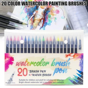 Set of 20 Real Brush Pens Water Coloring Brush Pens for Coloring Books Comic Calligraphy Gift for Artists JR Deals
Set of 20 Real Brush Pens Water Coloring Brush Pens for Coloring Books Comic Calligraphy Gift for Artists JR Deals